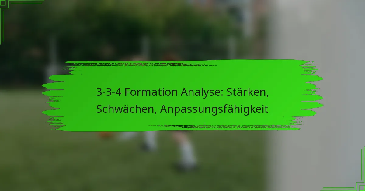 3-3-4 Formation Analyse: Stärken, Schwächen, Anpassungsfähigkeit