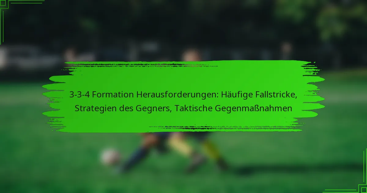 3-3-4 Formation Herausforderungen: Häufige Fallstricke, Strategien des Gegners, Taktische Gegenmaßnahmen