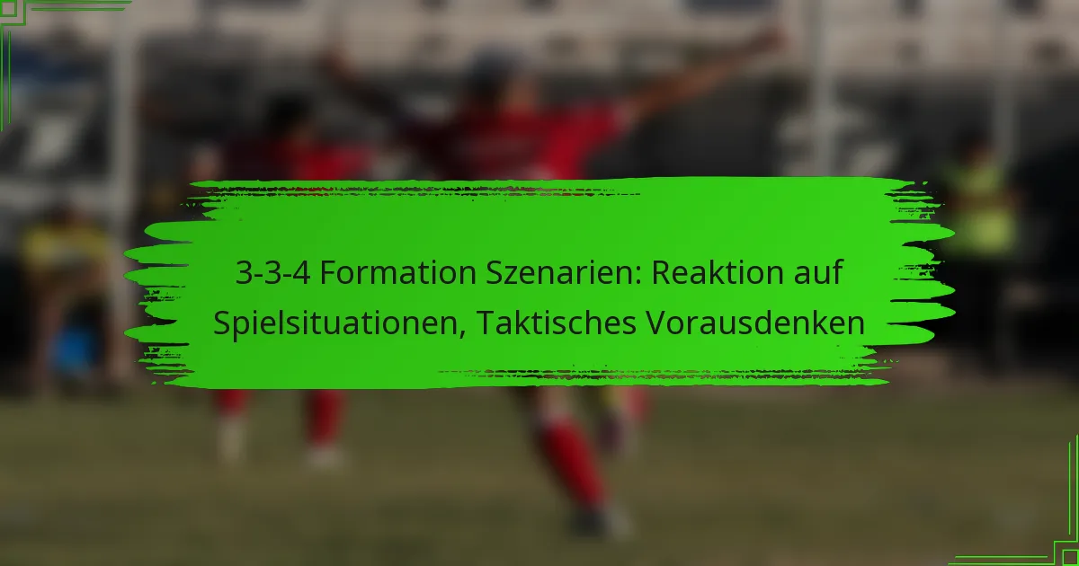 3-3-4 Formation Szenarien: Reaktion auf Spielsituationen, Taktisches Vorausdenken