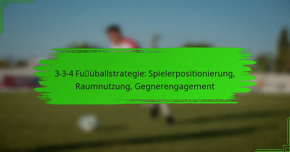 3-3-4 Fußballstrategie: Spielerpositionierung, Raumnutzung, Gegnerengagement