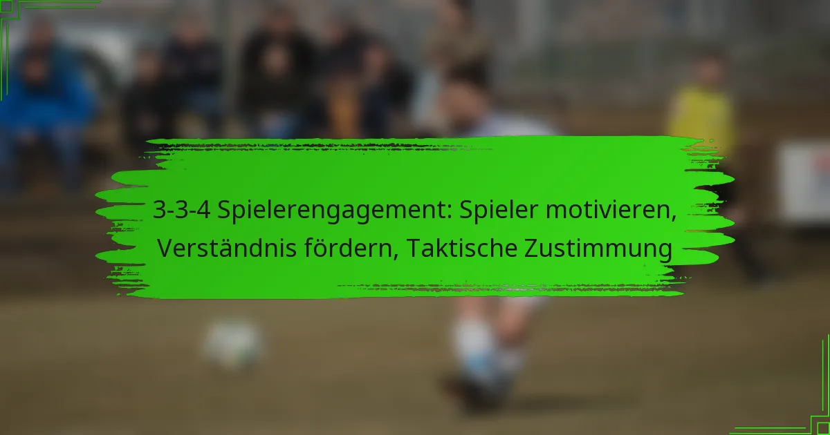 3-3-4 Spielerengagement: Spieler motivieren, Verständnis fördern, Taktische Zustimmung