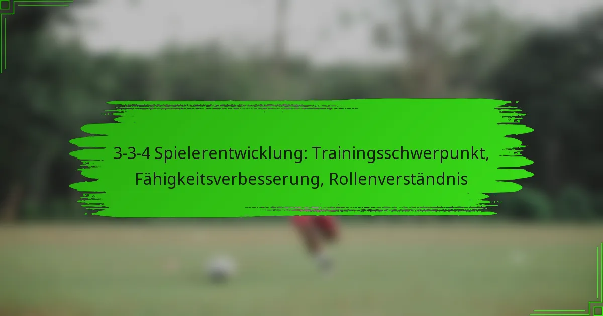 3-3-4 Spielerentwicklung: Trainingsschwerpunkt, Fähigkeitsverbesserung, Rollenverständnis